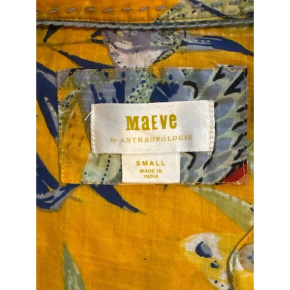 Maeve by Anthropologie Puff Sleeve Tropical Bird Blouse - Picture 6 of 11